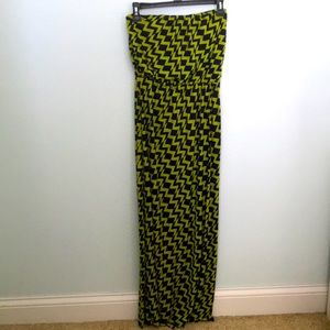Fun Geo Print Strapless Maxi Dress